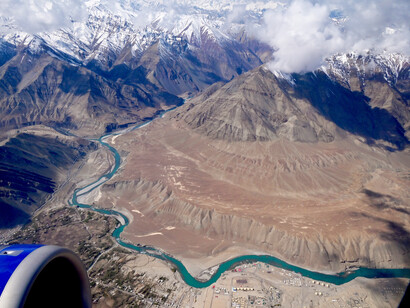 Indus in Ladakh, India - any dams here would negatively impact dowstream Pakistan @ Ashish Kothari