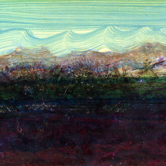 Gregory Gillespie, Blue sky landscape (detail). Courtesy of the Schoolhouse Gallery