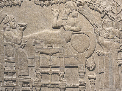 Assyrian relief of a successful lion hunting party, Nineveh, British Museum, United Kingdom