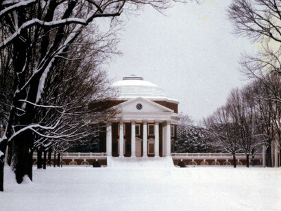 Winter view toward the University's Rotunda, Virginia, USA