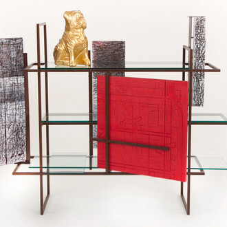 Pedro Barrail, Huellas Cabinet, 2023, 800 x 572 in. Courtesy of the artist and Cristina Grajales Gallery