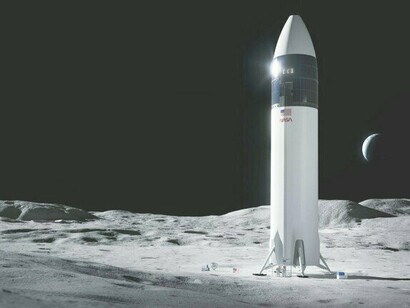 La Starship lunare in costruzione dalla SpaceX di Elon Musk (Credit: SpaceX)