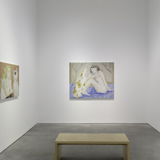 Tanya Merrill, What does the dog say? Exhibition view. Courtesy of 303 Gallery