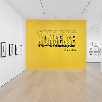 R. Crumb, There’s no end to the nonsense, exhibition view. Courtesy of David Zwirner Gallery