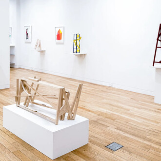 Willard Boepple, Paper, wood, and steel, exhibition view. Courtesy of Upsilon Gallery