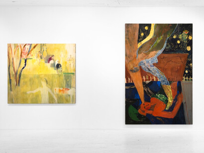 Various artists, Across the pond contemporary painting in London, exhibition view. Courtesy of Eric Firestone Gallery