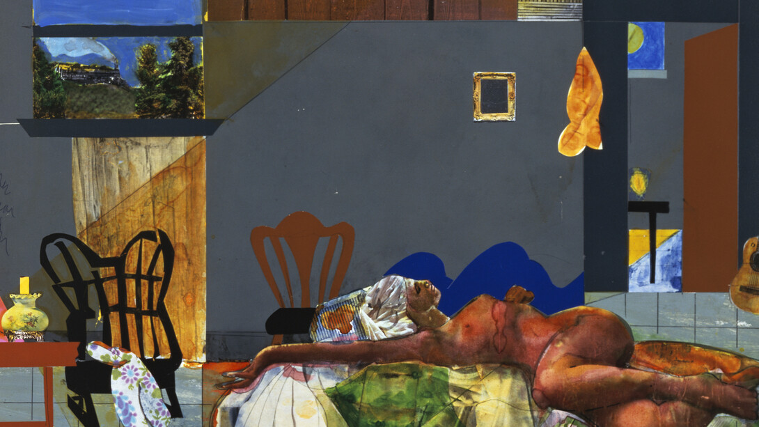 Romare Bearden (1911–1988)
Reclining Nude, 1979
Collage on board,
15½ x 23½ in.
SCAD Museum of Art Permanent Collection
Gift of Walter O. Evans and
Mrs. Linda J. Evans
Art © Romare Bearden Foundation/ Licensed by VAGA, New York, NY