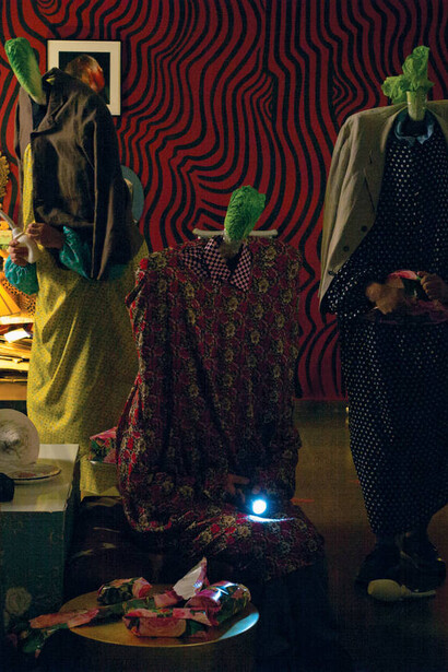 Ramin Haerizadeh, Rokni Haerizadeh, and Hesam Rahmanian. Courtesy of SCHIRN