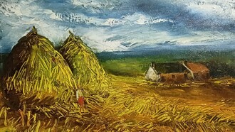 Maurice de Vlaminck, "I due pagliai", dettaglio, 1950, Museo Soumaya, Messico
