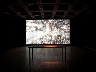 Various artists, What does the jukebox dream of? exhibition view. Courtesy of the Art Gallery of New South Wales stands
