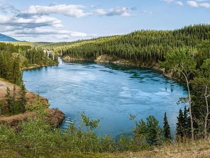 View of the Yukon River at Schwatka Lake, near Whitehorse, Yukon, Canada