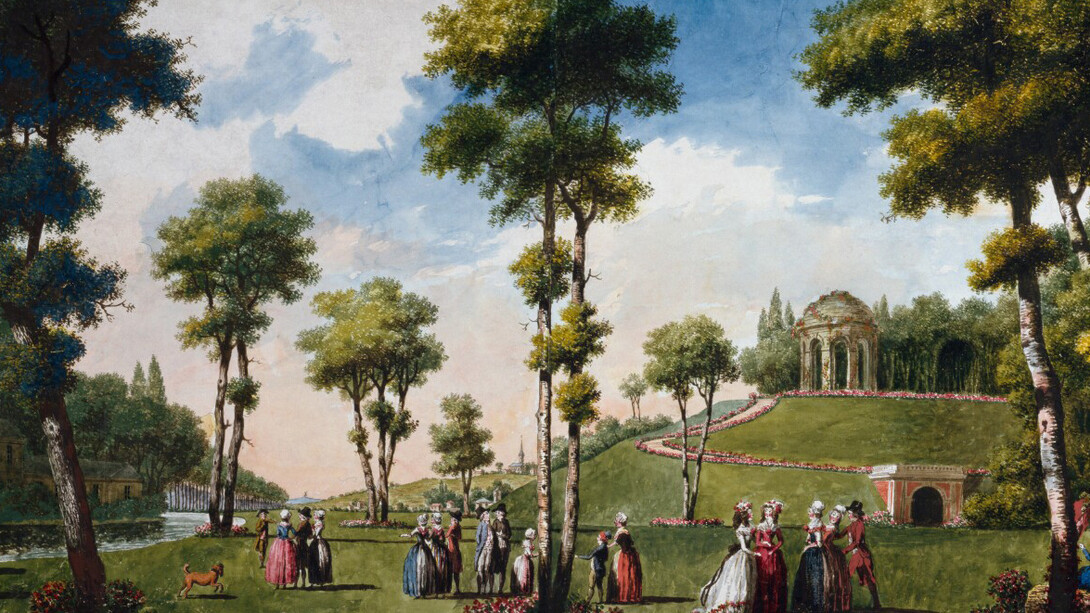Louis Carrogis de Carmontelle, Figures walking in a parkland (detail), 1783–1800. Courtesy of J. Paul Getty Museum