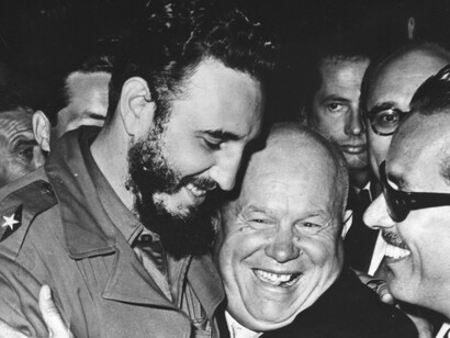 Fidel Castro with the soviet leader Nikita Kruscev