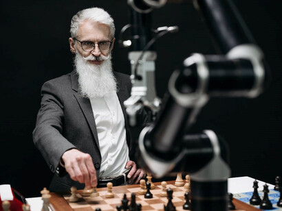 Chess duel, human vs. robot in a strategic showdown