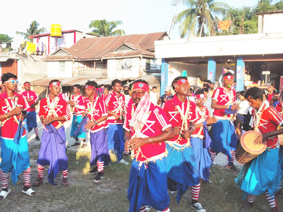 Santhal people dancing at Madargachh, Jhapa, Nepal