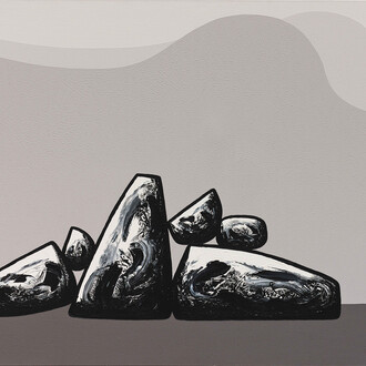 Ma Desheng, Rocks 5, 2007, Acrylic on canvas, 150 x 200 cm (59 x 78 in)