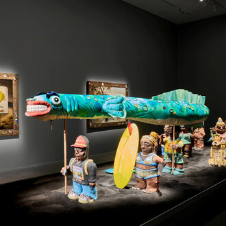 Billy Bain, By the river, exhibition view. Courtesy of Art Gallery of NSW
