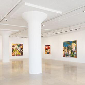Richard Hawkins, New paintings, exhibition view. Courtesy of Greene Naftali Gallery