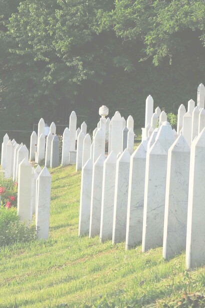 View of Alifakovac Cemetery in Sarajevo, Bosnia and Herzegovina