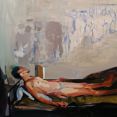 "Cuatro paredes". 2024. Óleo sobre tela de Philipp Anaskin