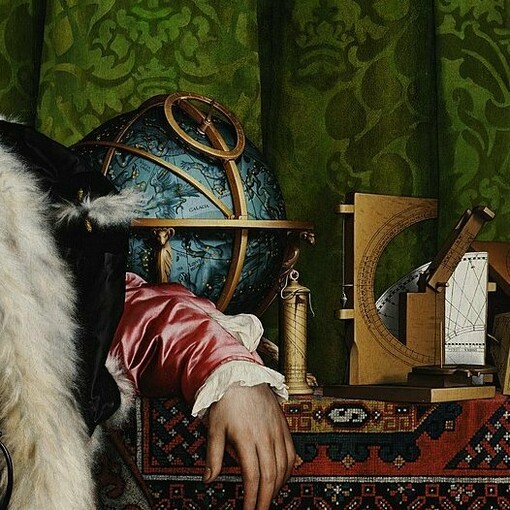 Hans Holbein il Giovane, Gli Ambasciatori, 1533, dettaglio degli strumenti scientifici
