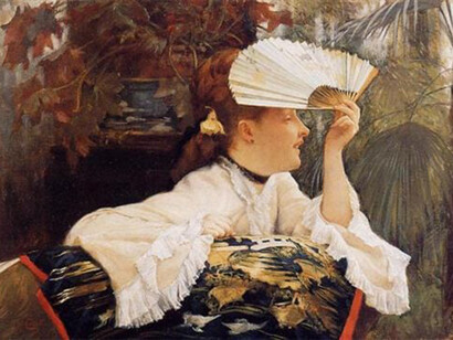 James Tissot, Donna col ventaglio, 1875