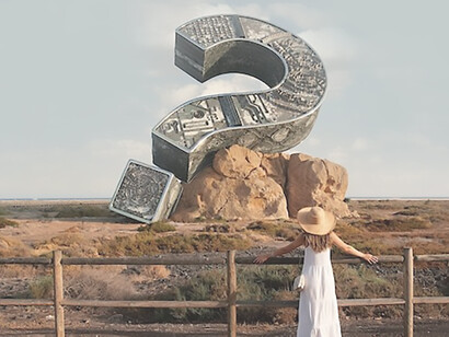 In the heart of nature, a colossal question mark emerges, symbolizing a profound sense of confusion that echoes through the serene surroundings