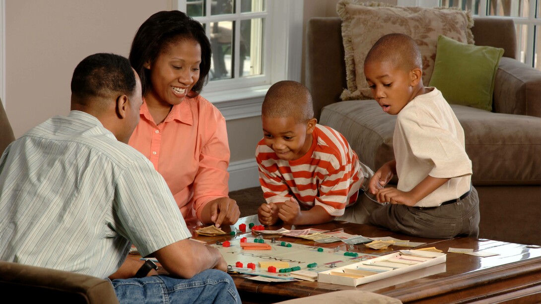 A family spends time together