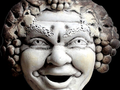 Bacco, maschera romana in terracotta