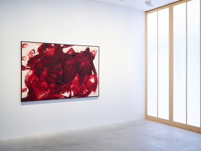Kazuo Shiraga and Akira Kanayama, Plus-minus, exhibition view. Courtesy of Fergus McCaffrey Gallery