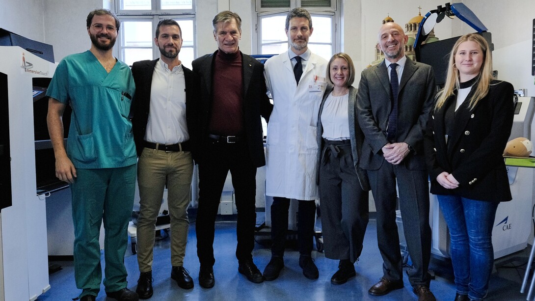 Il team ASTRO-NETS presso il NeuroSim center, immagini ufficiali della presentazione alla stampa del progetto. Credit Fabio Lovati
