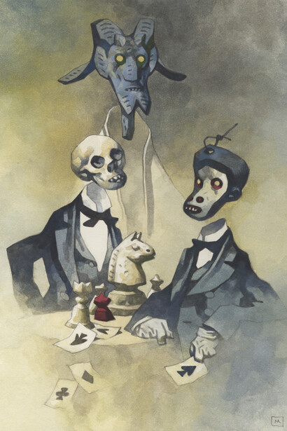 Mike Mignola, The card party, 2022. Courtesy of Philippe Labaune Gallery