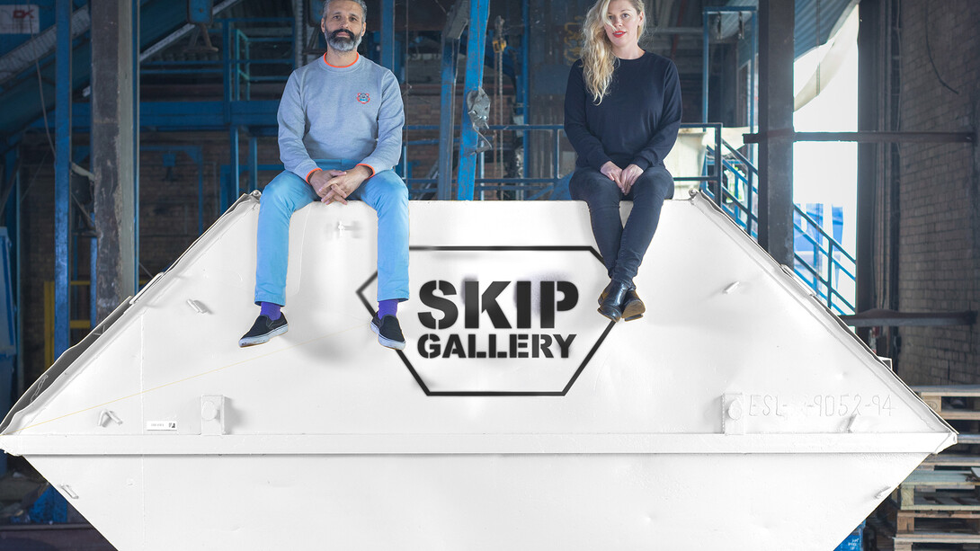 Lee Baker and Catherine Borowski, co-founders of Skip Gallery before it’s first installation in London’s Hoxton Square