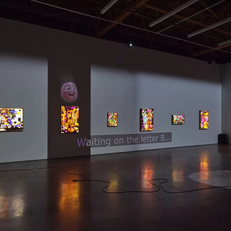 Neïl Beloufa, Call and response, exhibition view. Courtesy of François Ghebaly Gallery
