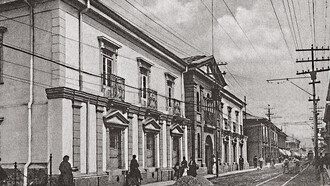 El hoy derruido Palacio Nacional, construido por Kurtze, e inaugurado en 1855 (Costa Rica)