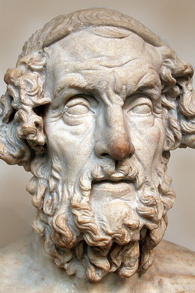 Busto de mármol de Homero, escritor griego, en el Museo Británico de Londres. Copia latina del original griego del siglo II a.C.