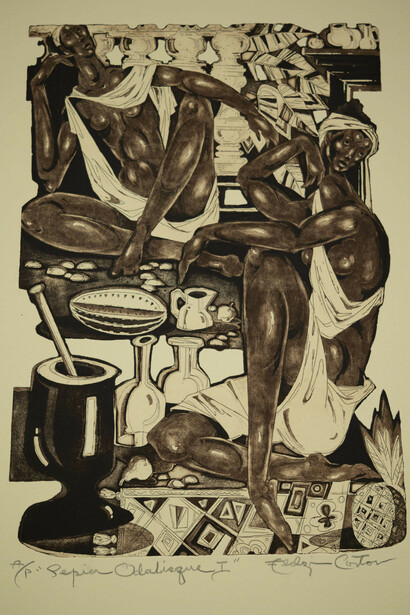 Eldizer Cortor, printed by Kathy Caraccio, Sepia odalisque I, 1998. Courtesy of Georgia Museum of Art