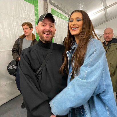 Bella Hadid and Demna Gvasalia after Balenciaga show