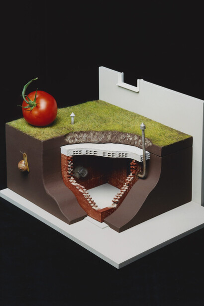 Charles Negre and Alina Joana Ruede, Basement concrete block shelter, 2024. Courtesy of Mudac