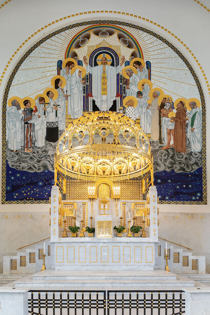 Otto Wagner Kirche am Steinhof, exhibition view. Courtesy of Musa Museum