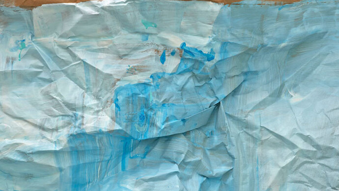 Karla Black, Prevent, detail, 2014, brown paper, paint, brown tape, nail varnish, 188 x 460 cm, 74 1/8 x 181 1/8 ins, Copyright the artist; Courtesy Stuart Shave/Modern Art, London, and Gisela Capitain, Cologne; Photography RG Image