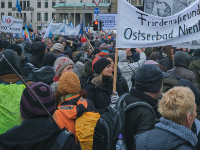 With flags waving and voices united, AfD supporters express their concerns about immigration and economic uncertainty at a lively street demonstration