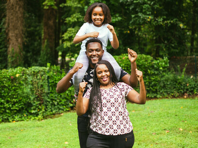 A family enjoying technology free time