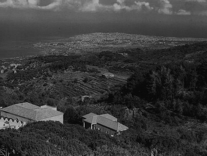 Looking toward the Mediterranean from Broummana, Lebanon by Matson Photo Service