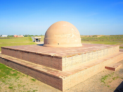 The Fayaz Tepe in the sun, a remnant of the region's past-Termez, Uzbekistan