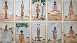 "Posturas de yoga", pintura, circa 1820