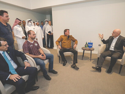Jair Messias Bolsonaro visits the Lusail stadium, Doha, Qatar