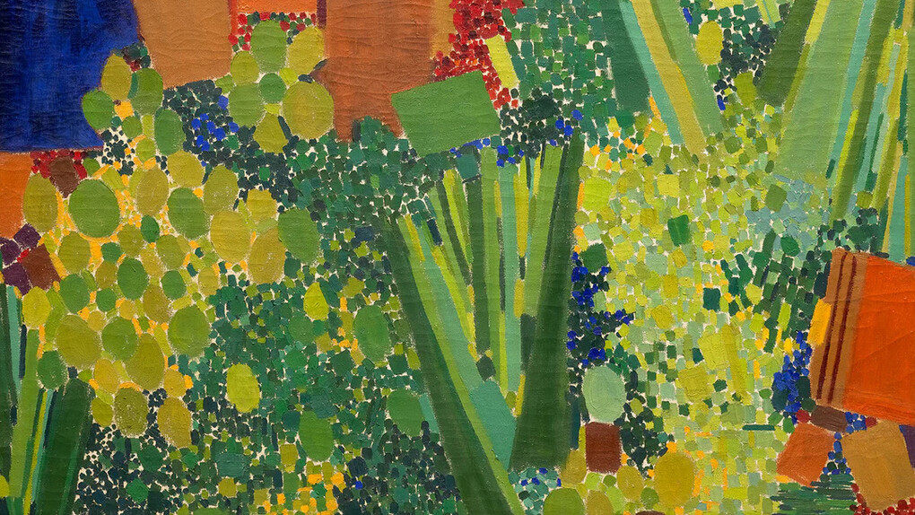 Lynne Drexler, Green bursts upon desert, 1963. Courtesy of PhillipsX