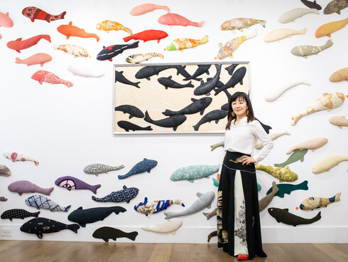 Mayuko in her studio