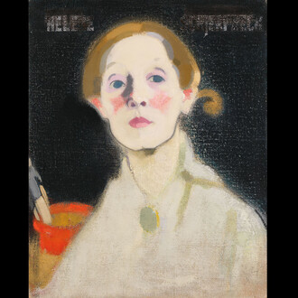 Helene Schjerfbeck,
Self-Portrait, Black Background, 1915.
Oil on canvas. 45.5 x 36 cm. Herman and Elisabeth Hallonblad Collection. Finnish National Gallery / Ateneum Art Museum; photo: Finnish National Gallery / Yehia Eweis.